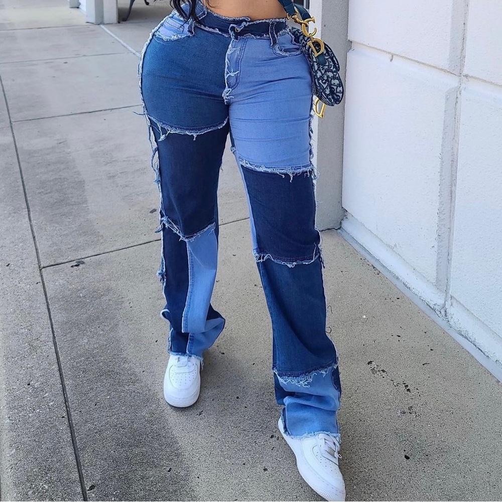 Patchwork Denim Jeans
